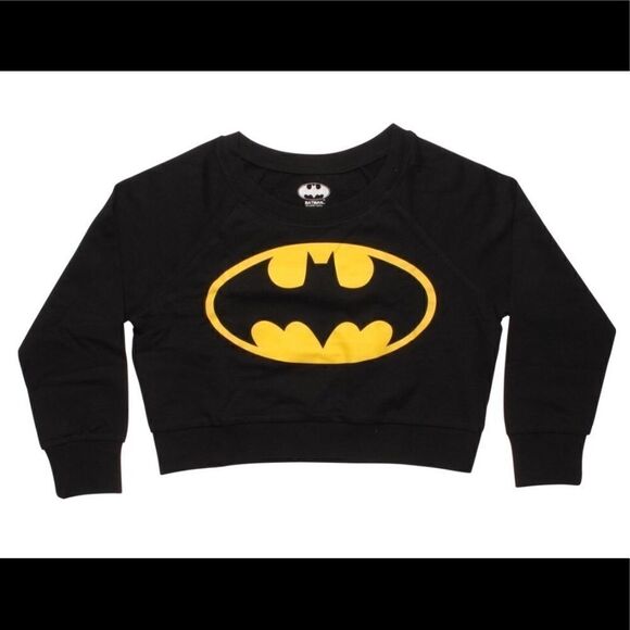 New. BATMAN crop sweatshirt.  3/4 length sleeve. NWOT - Picture 2 of 5